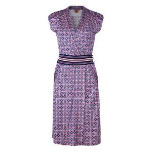 Tory Burch Silk Tile Print Wrap Dress